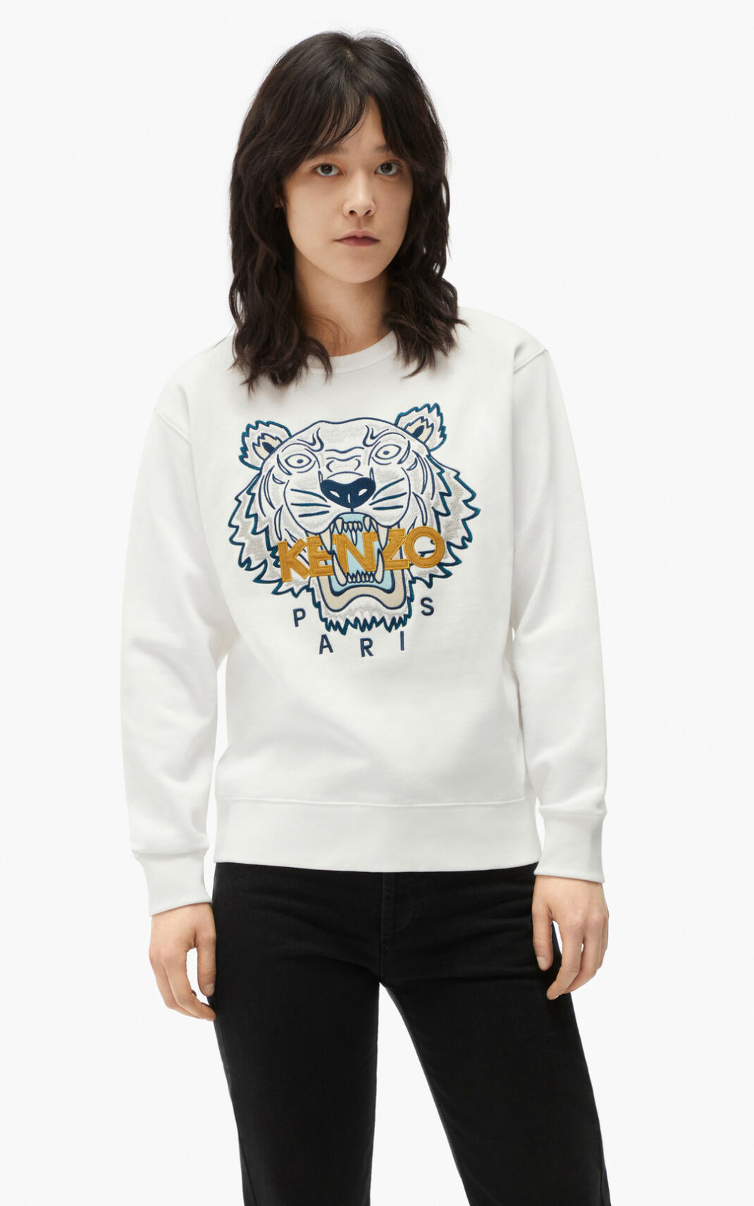 Kenzo Tiger Sweatshirt Dame - Hvide DK-149981